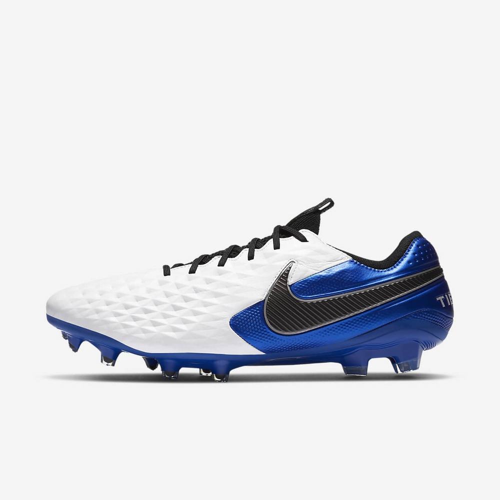 Crampon De Foot Nike Tiempo Legend 8 Elite FG Blanche 6843-591 White/Hyper Royal/Metallic Silver/Black Femme | GPK-02154016